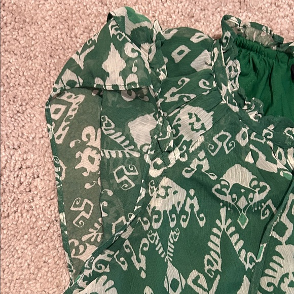 Jules & Leopold Green Geometric Blouse - Picture 6 of 9